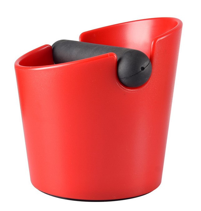 Coffee knock box round red