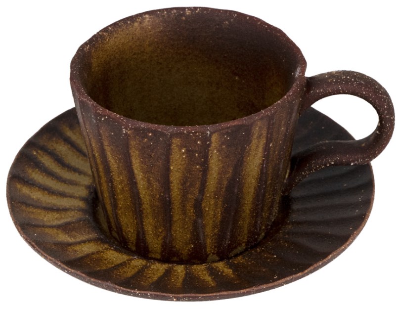 Coffee ceramic cup vintage with plate 200ml