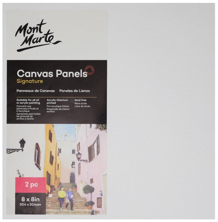Mont marte canvas panels pack 2 20.4x20.4cm cmpl2020