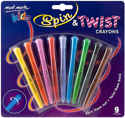 Mont marte kids spin and twist crayons 9pc mmkc0096