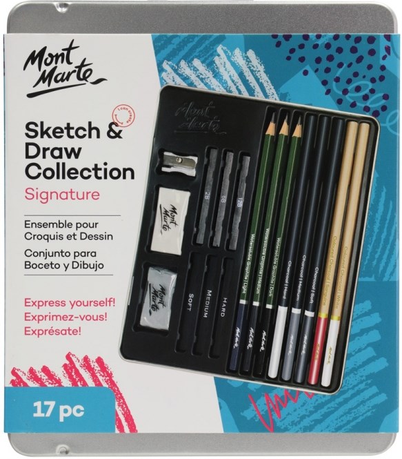 Mont marte sketch &amp; draw collection 17pc mmgs0033