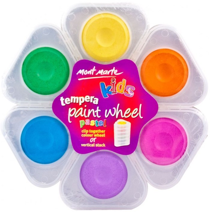 Mont marte kids tempera paint wheel 6pc - pastel pmkc0032