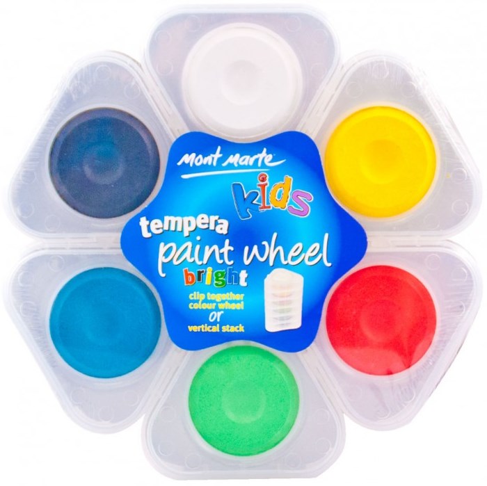 Mont marte kids tempera paint wheel 6pc - bright pmkc0031