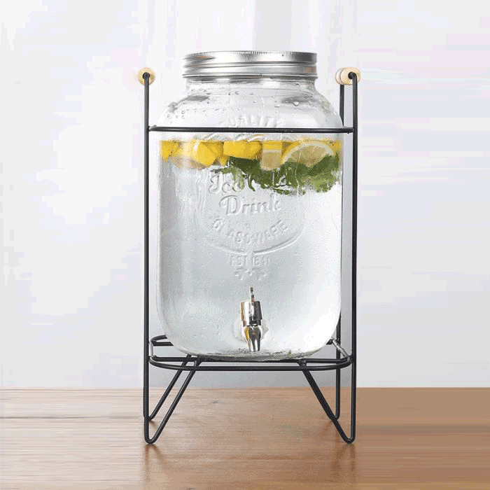 Coffee tea herbal mason jar glass dispenser 8l