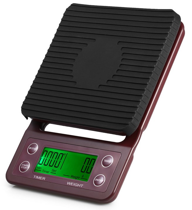 Coffee scale with timer brown