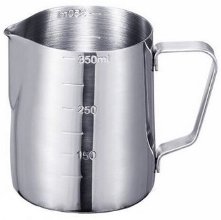 Coffee pitcher stainless steel milk pot engraved 350ml