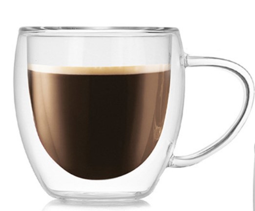 Coffee glass vaccum mug 250ml