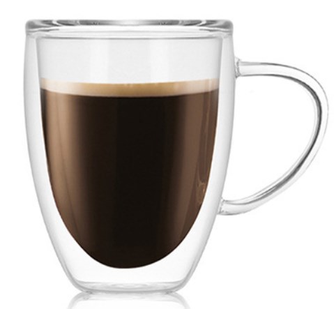 Coffee glass vaccum mug 350ml