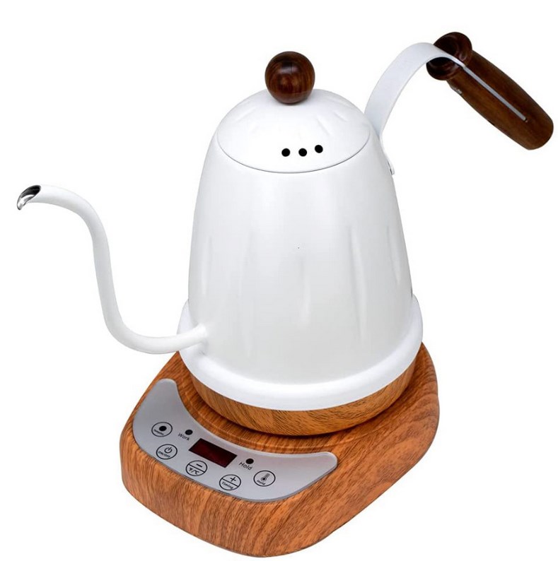 Coffee electric drip kettle diguo wooden white