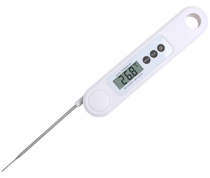 Coffee digital thermometer foldable white