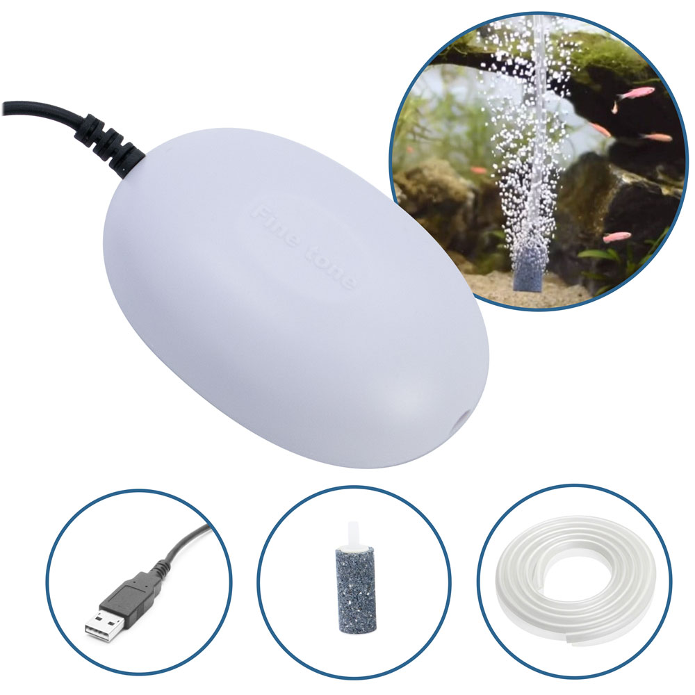 مضخة هواء اكسيجين  مع انبوب و حجر فقاعات تعمل على USB-KR120089