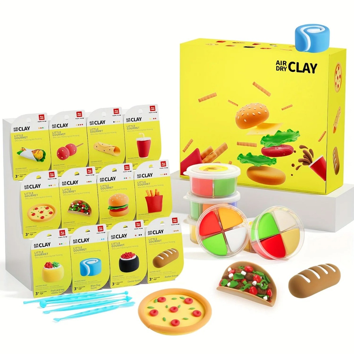 Fast Foods Car Modeling Clay Set 12Pcs K-2717