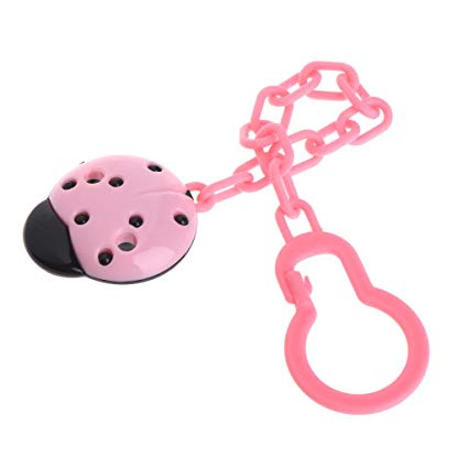 Cute toddler baby ladybug dummy pacifier clip chain holder soother nipple strap