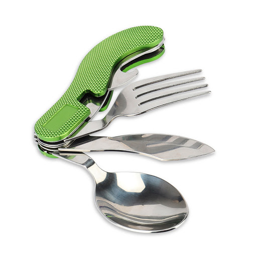 Camping foldable eating spoon fork and knife pj-1009