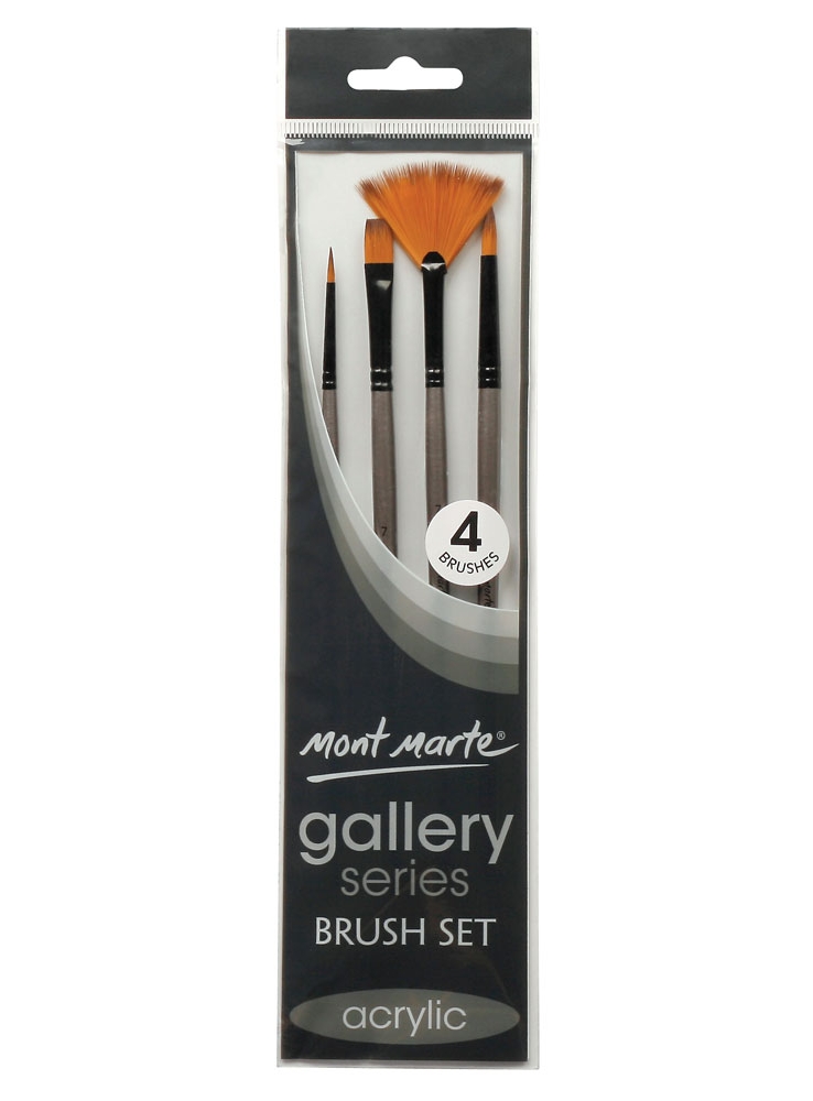 MONT MARTE GALLERY SERIES BRUSH SET ACRYLIC 4PC BMHS0010