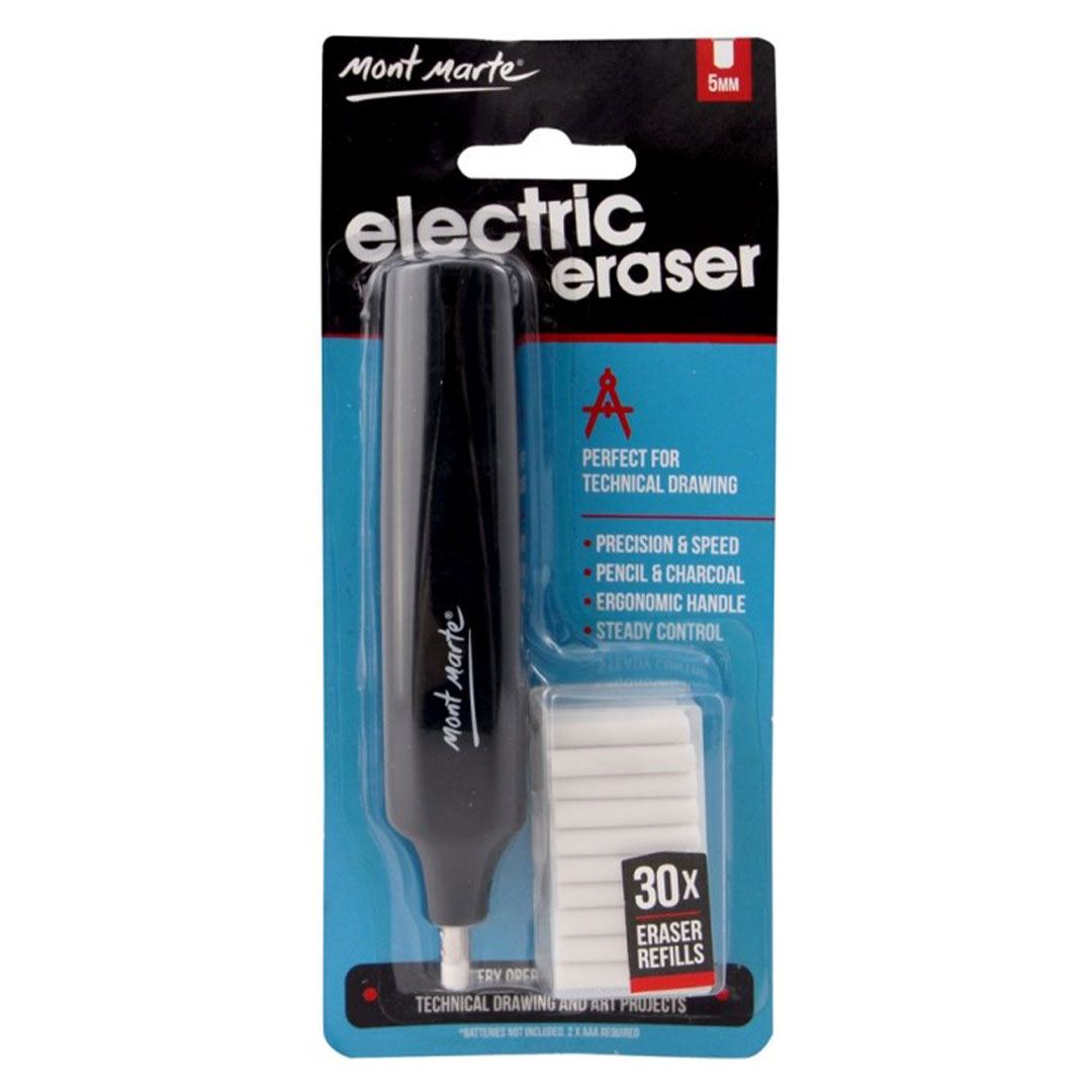 Mont marte electric eraser with 30pc erasers maxx0030