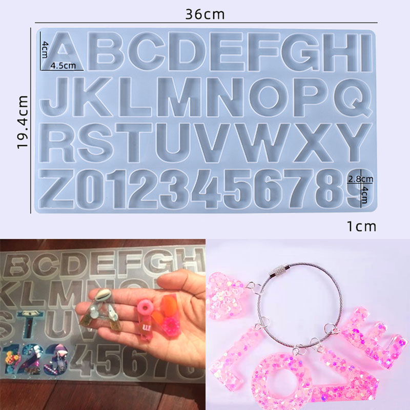 Resin art letters and numbers silicone mold