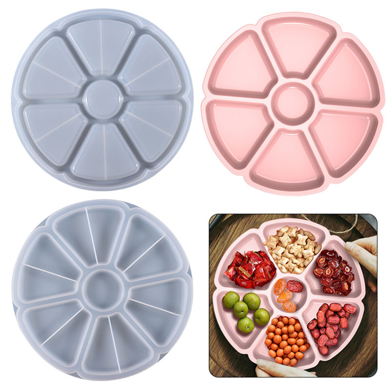 Resin art serving plate silicone mold F-619