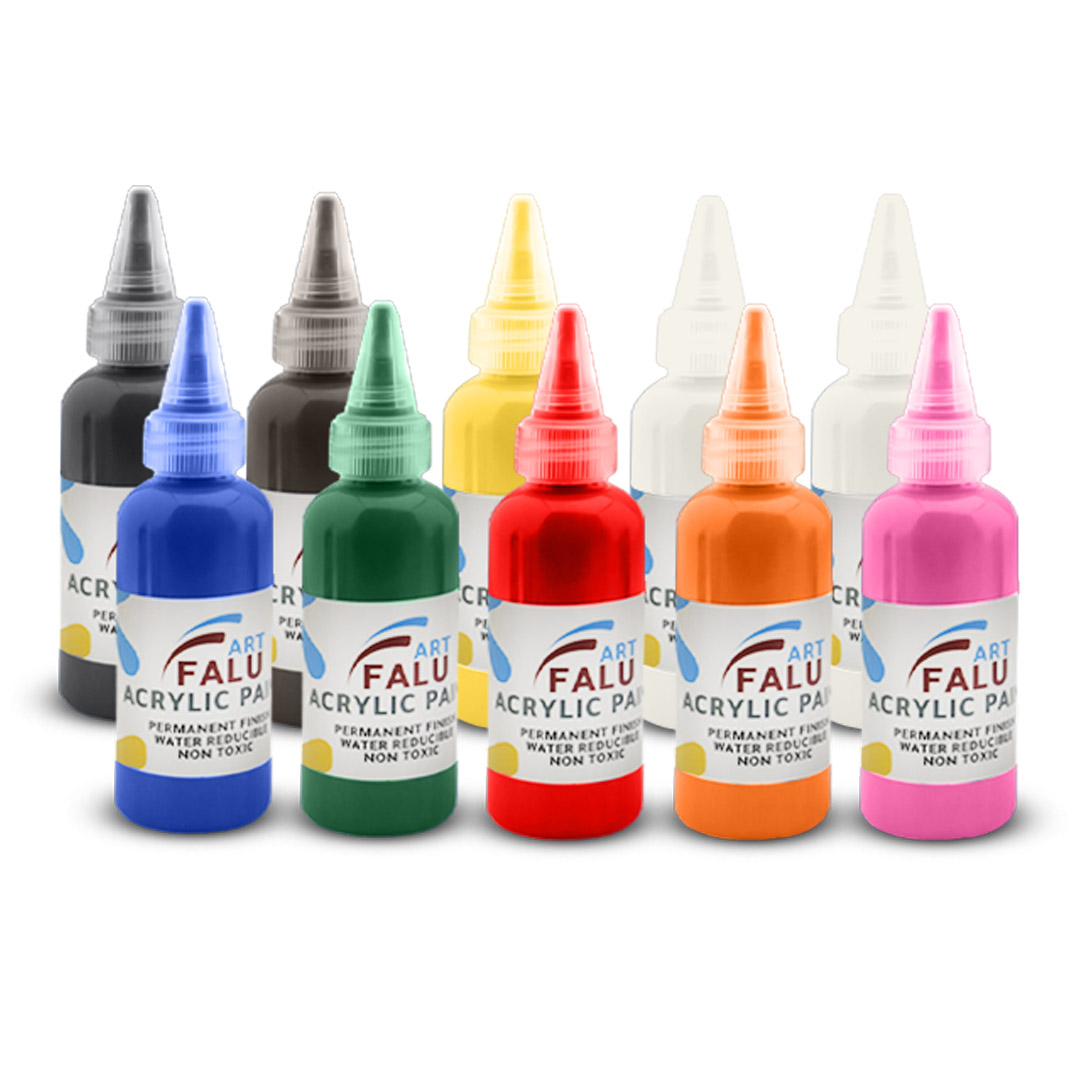 Set of 10 non-toxic acrylic colors Falu Art G-263-AR010240