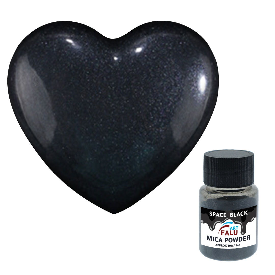 Falu Art Mica powder 10G for resin and candle and soap -SPACE  BLACK