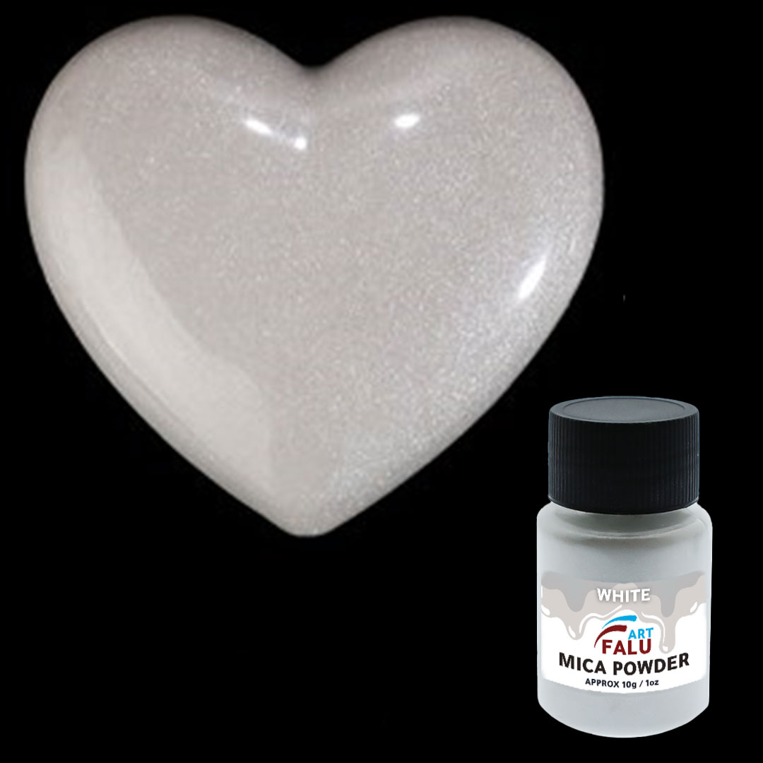Falu Art Mica powder 10G for resin and candle and soap - white