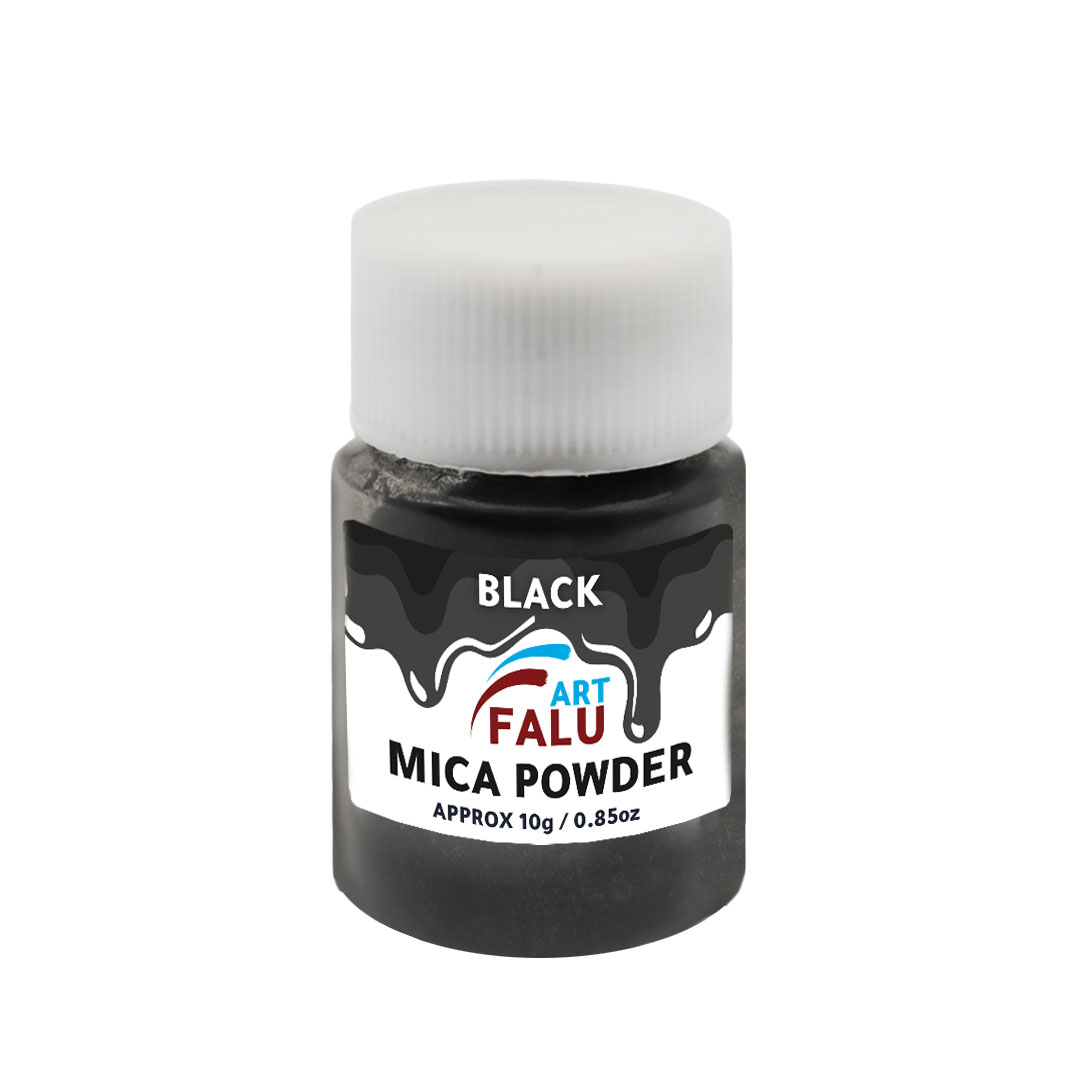 Falu Art Mica powder 10G for resin and candle and soap - BLACK