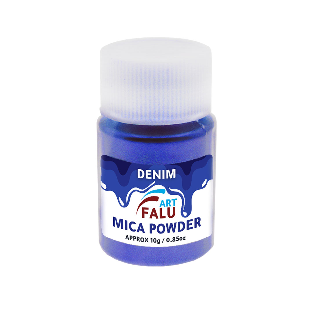 Falu Art Mica powder 10G for resin and candle and soap - DENIM