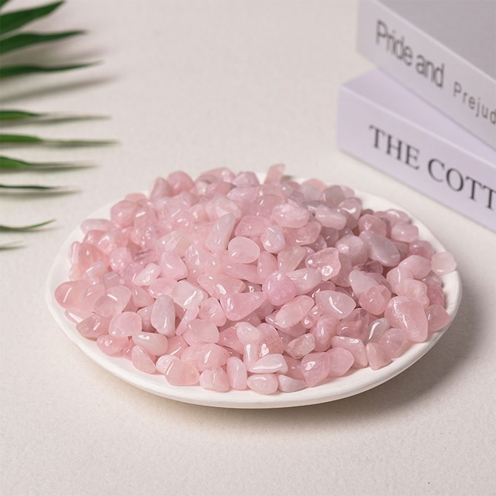 Polished natural stones 9-12mm pink crystal 100g-AR010335