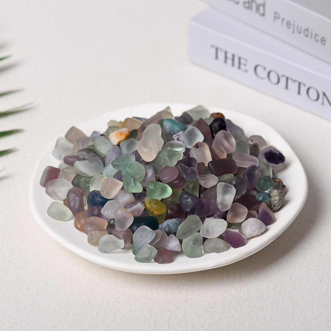  Polished natural stones Color Fluorite (9-12mm) 100g-AR010340