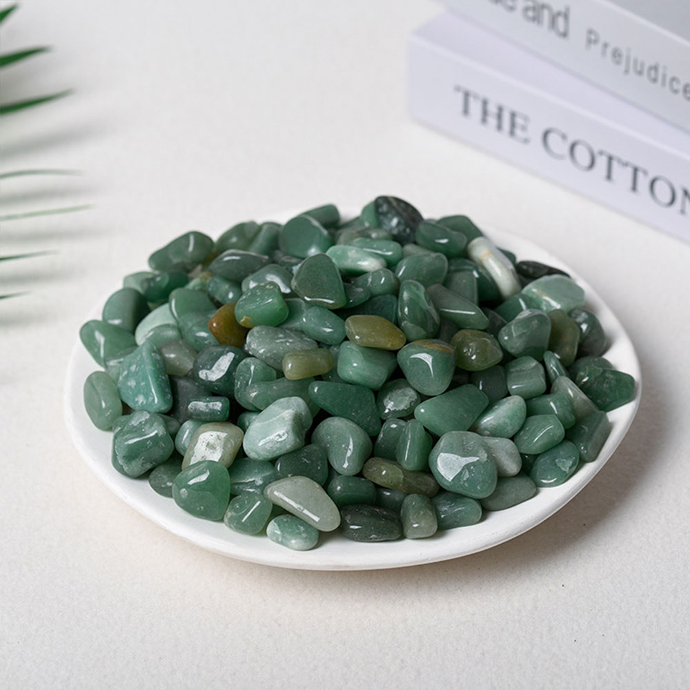 Polished natural stones Green aventurine (9-12mm) 100g-AR010342