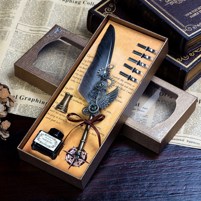 مجموعة ريشة كتابة مع اكسسواراتها G-855