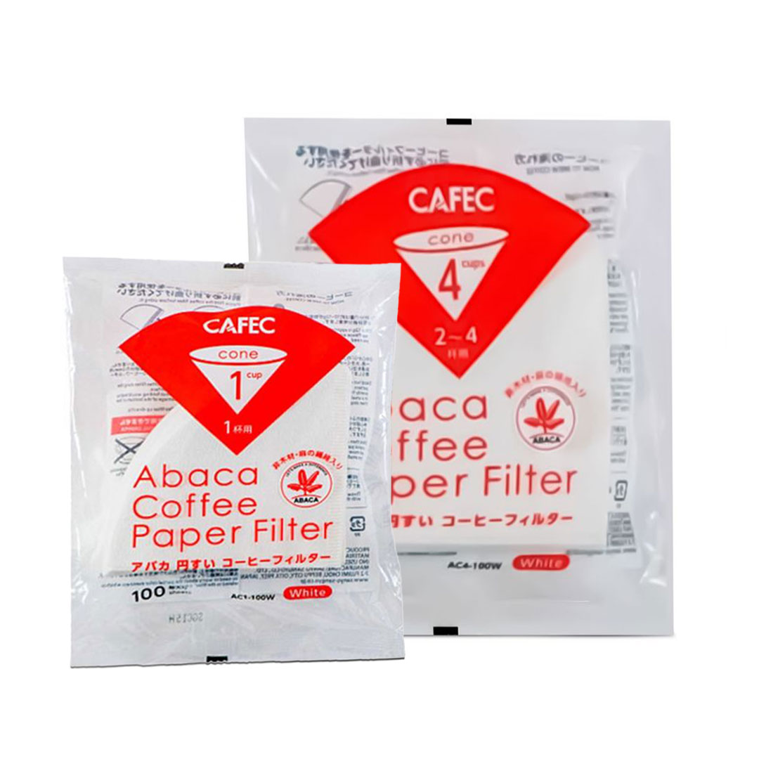 Cafec paper filter v60100pcs white multi-size