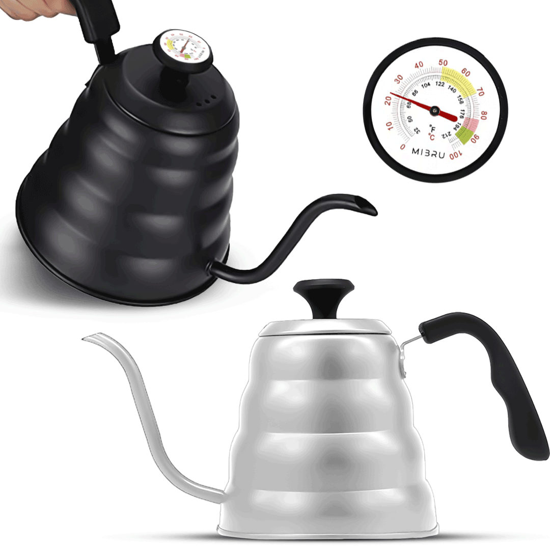 Coffee drip pot w/ thermometer lid 1200ml  multi-color 