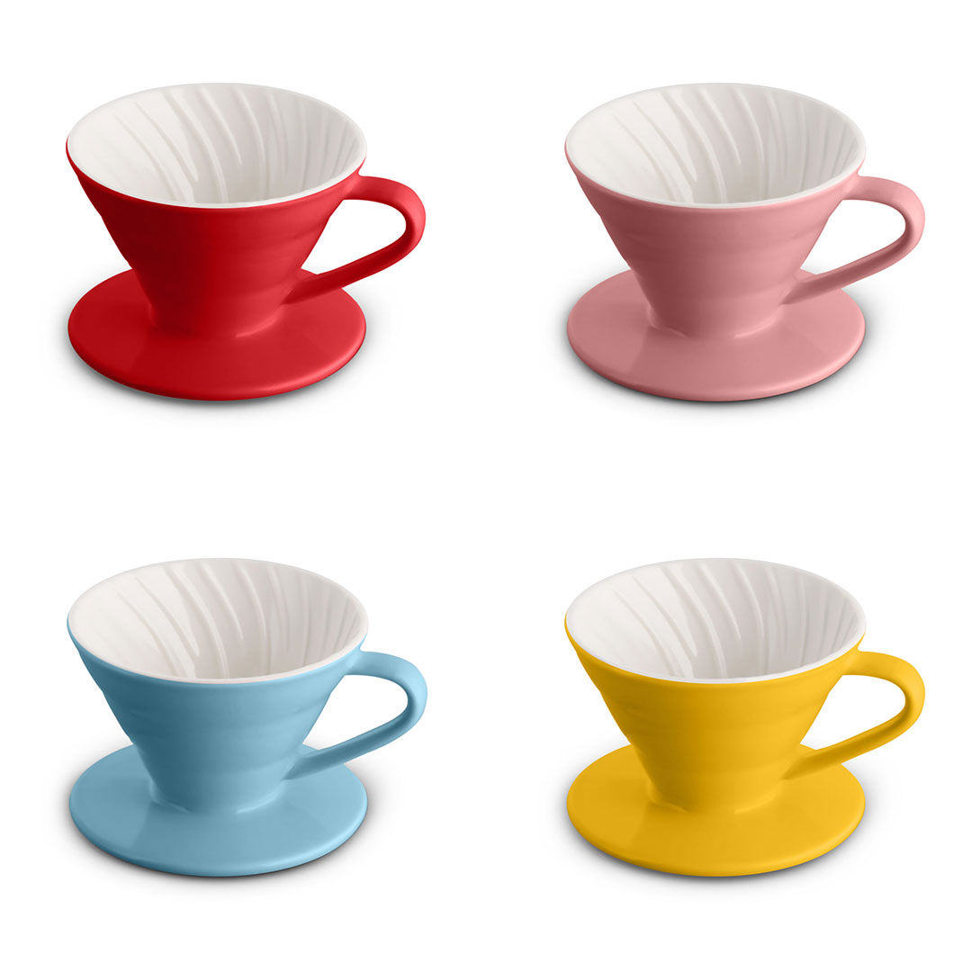 Coffee ceramic dripper dual color v01 1-2 cups multi-color