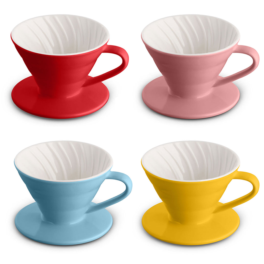 Coffee ceramic dripper dual color v02 1-4 cups multi-color