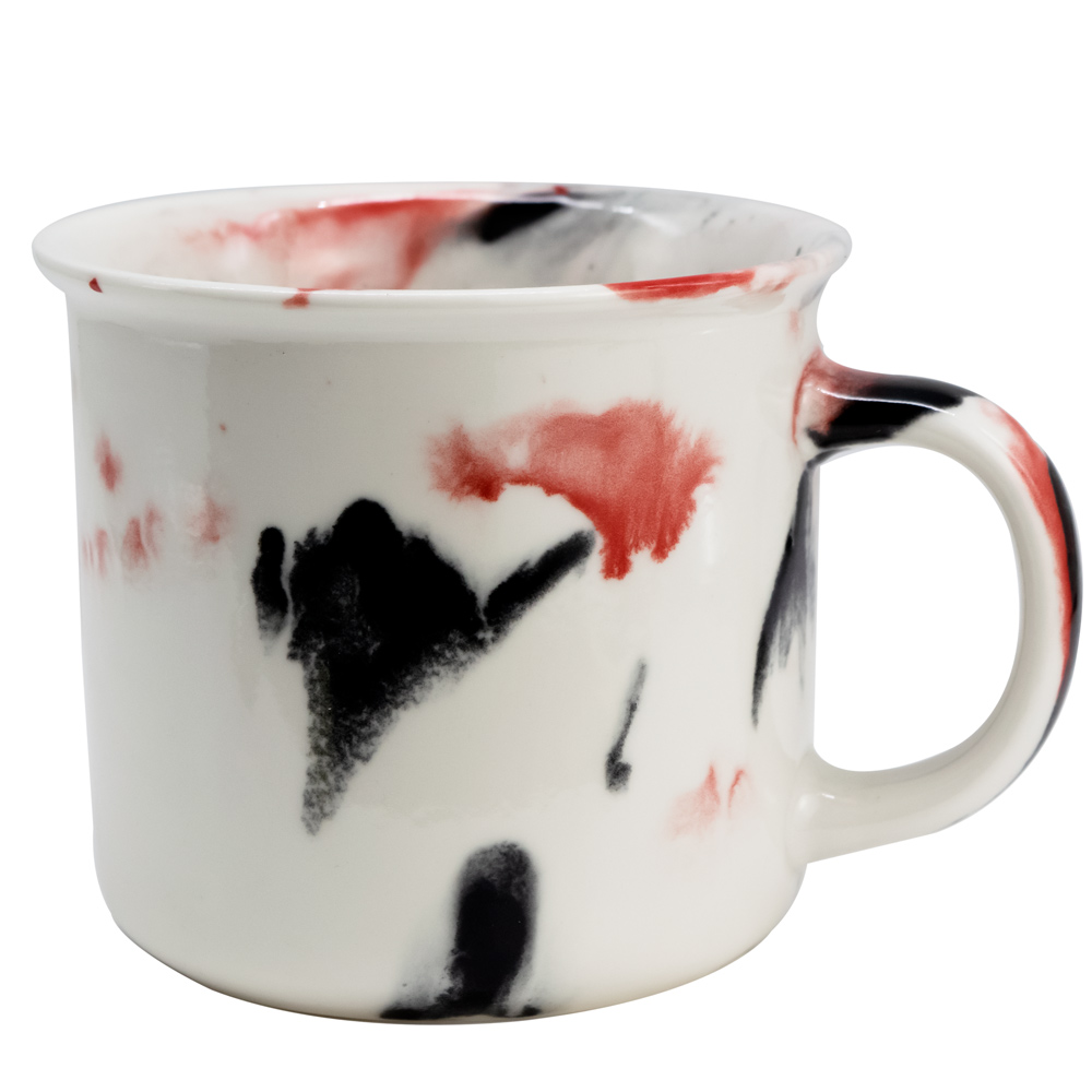 Coffee cup abstract art 350ml white