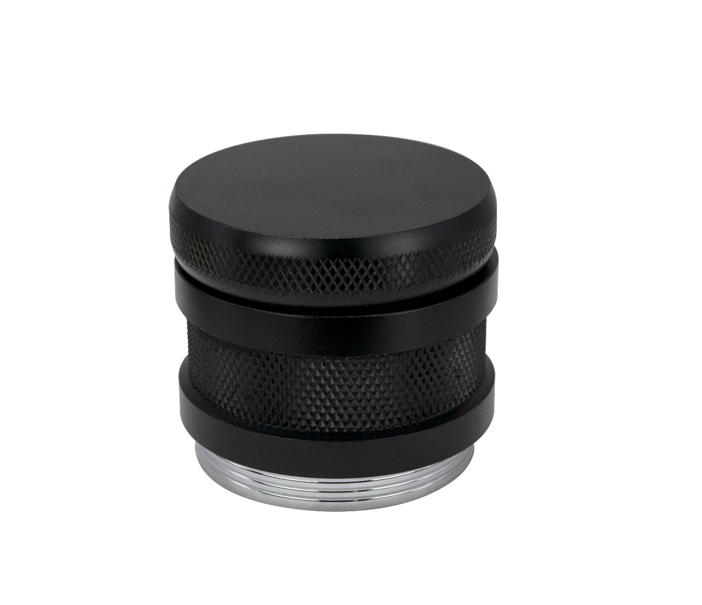 Coffee distributer and tamper w cover black 58mm