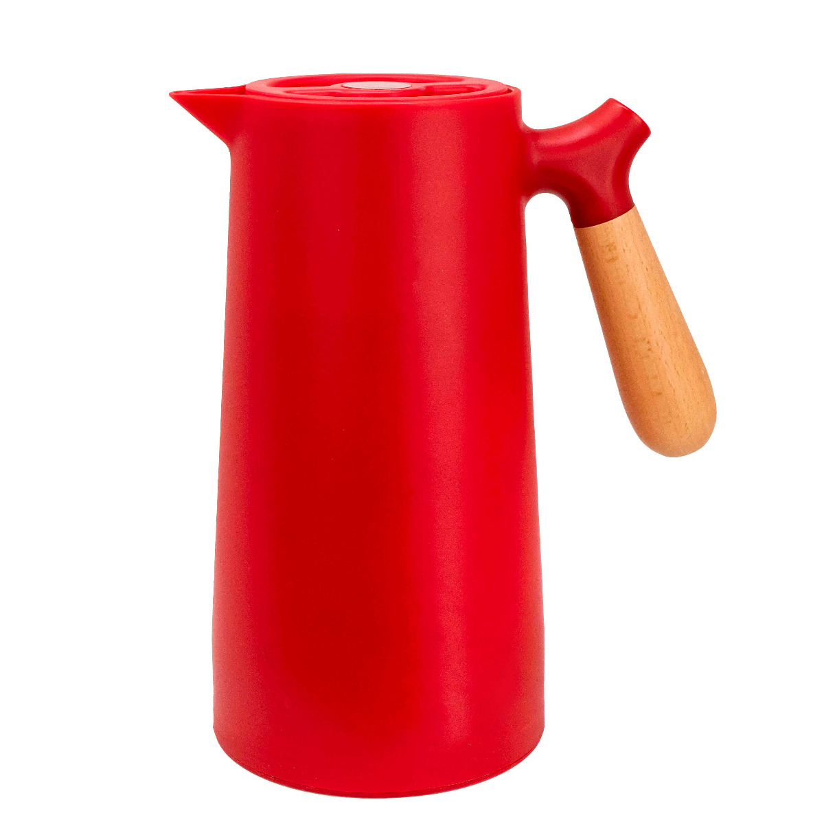 ترمس بمقبض خشبي سعة 1 لتر احمر-KR011626