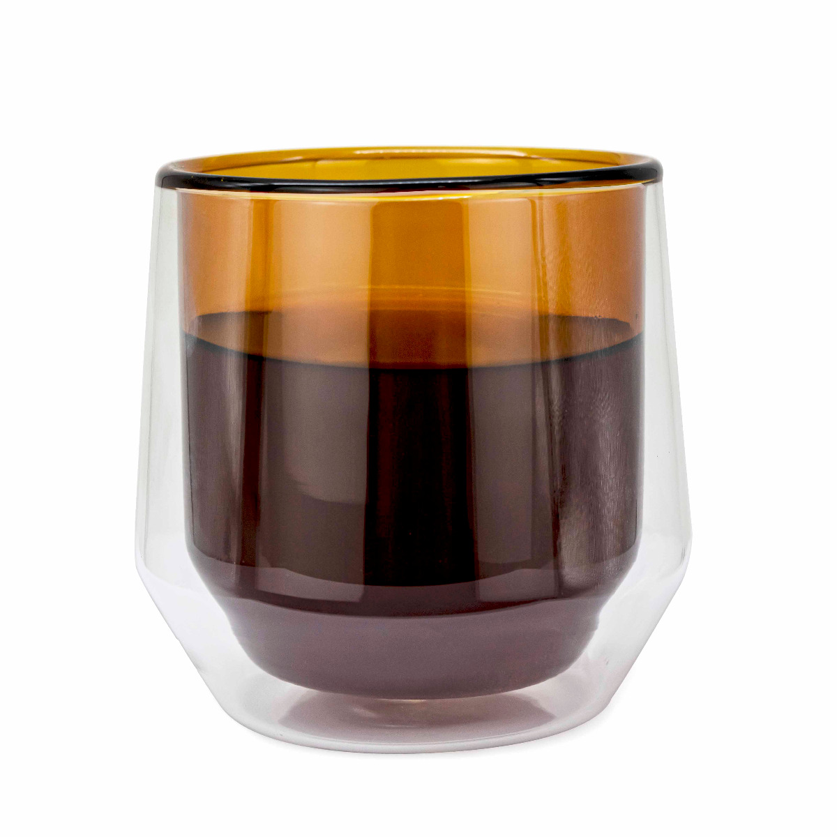 Coffee vaccum glass cup 250ml yellow d-111