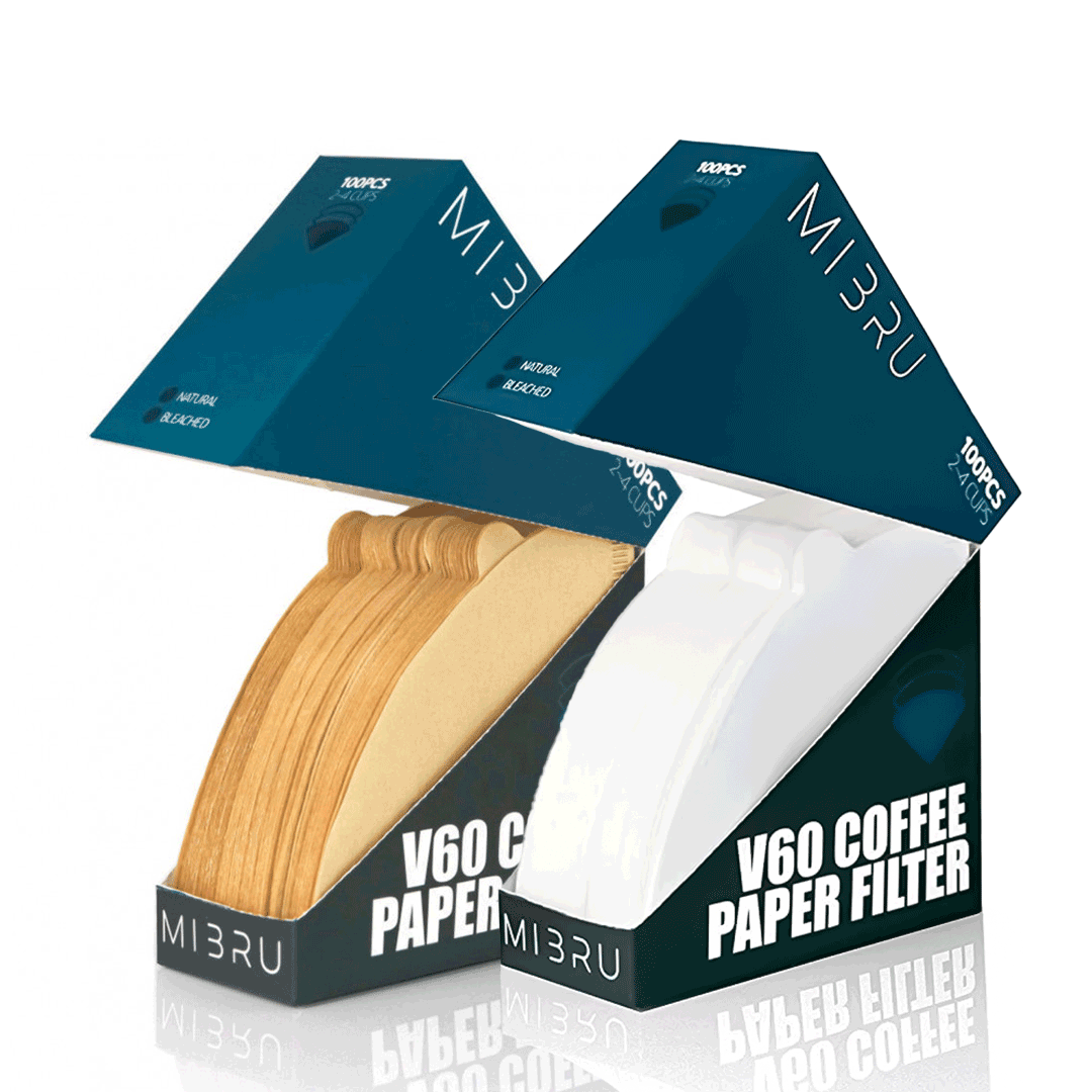 Coffee paper filter v60 v02 100pcs mibru multi-color 