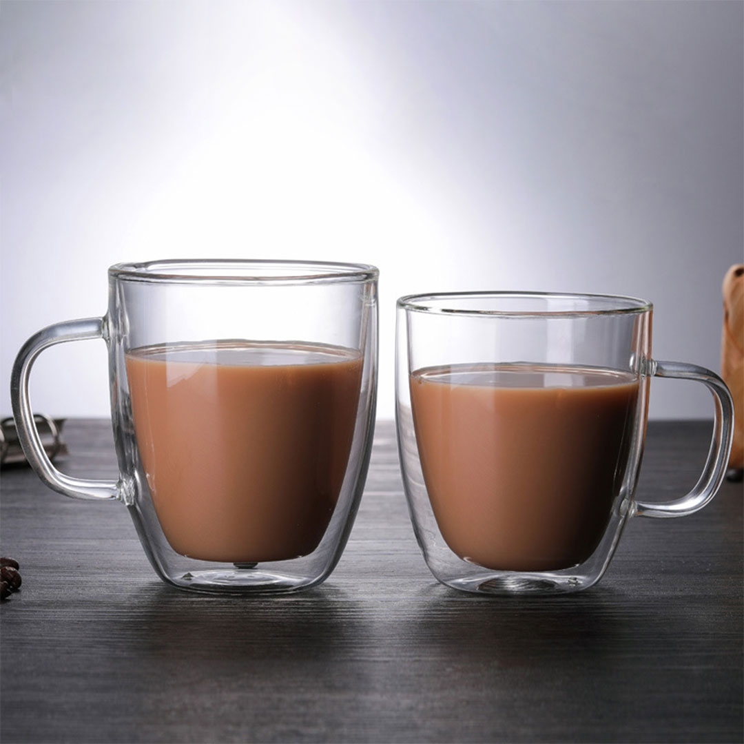 Coffee glass vaccum mug multi-size