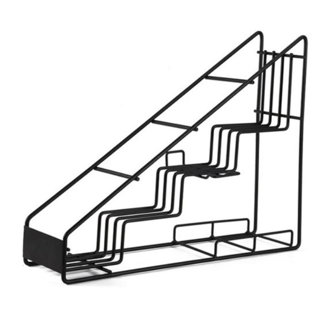Coffee cup holder rack metal black