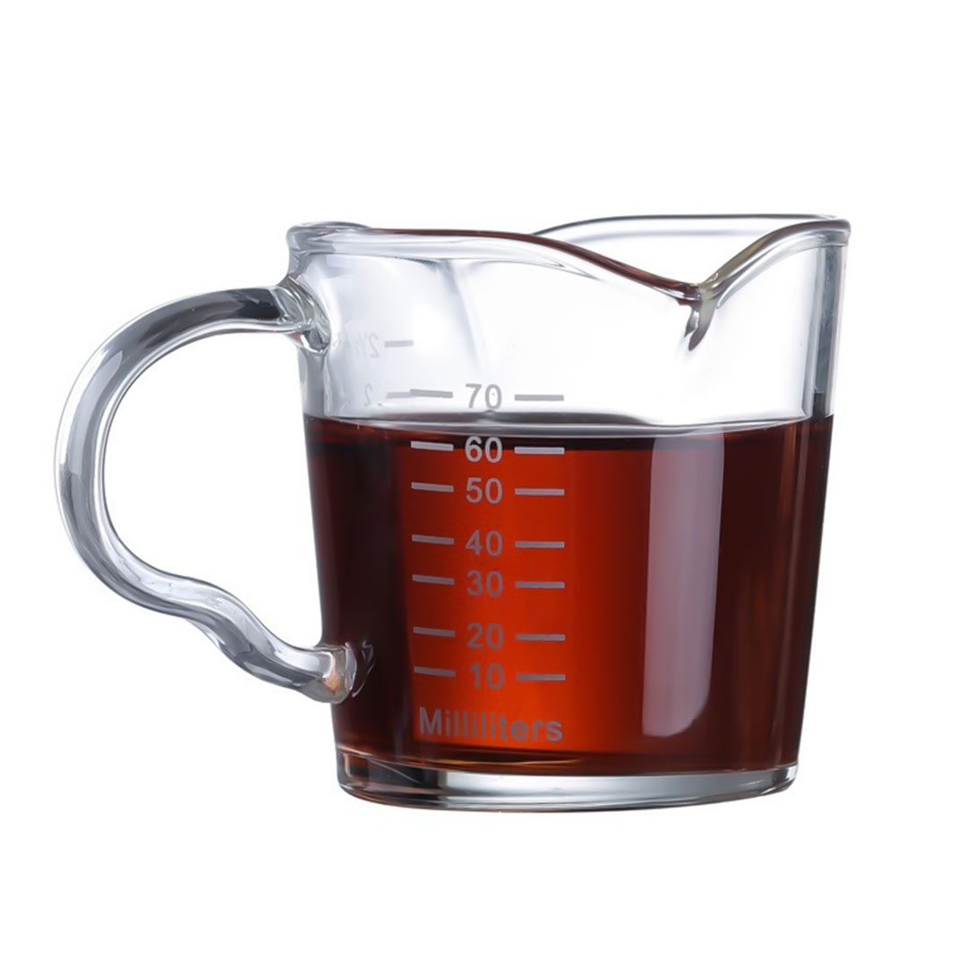 Coffee glass mesuring cup 70ml scale-KR010822