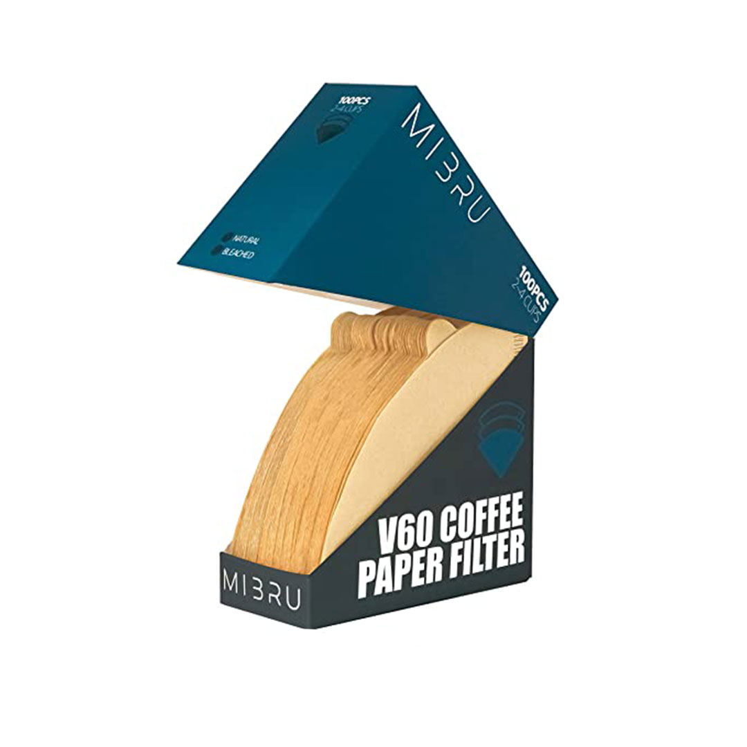 Coffee paper filter v60 v02 100pcs brown mibru