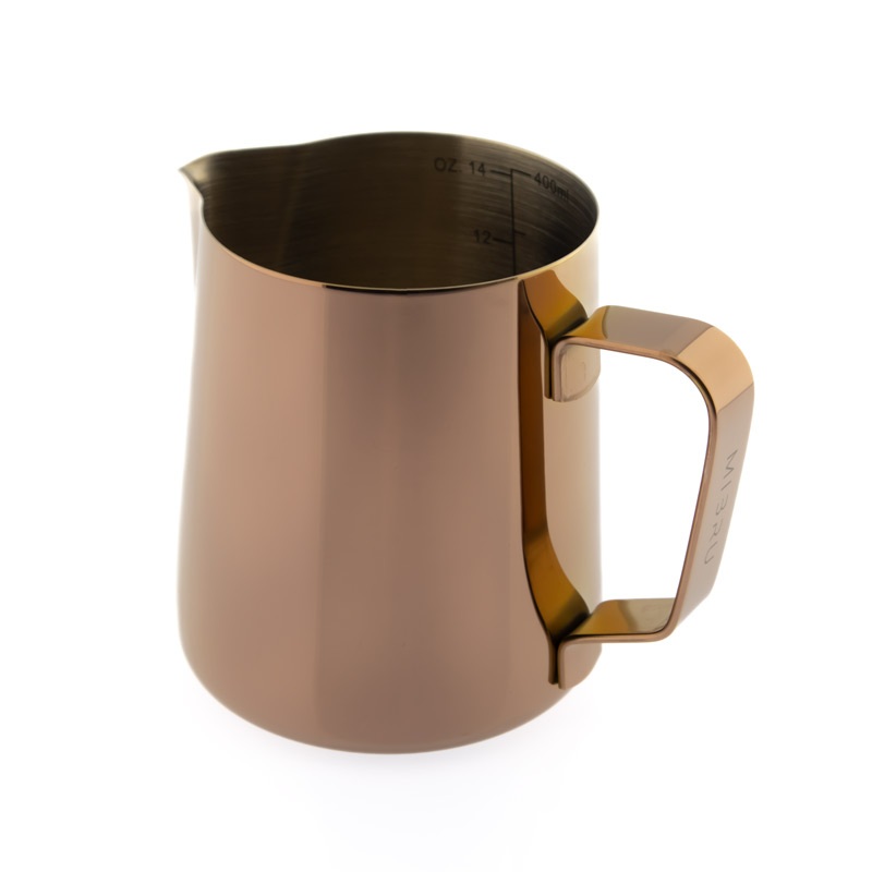 Coffee milk pitcher 400ml gold with scale