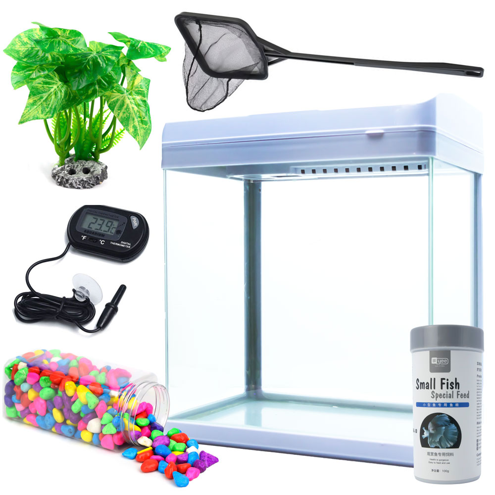Complete set of fish tank with fish white