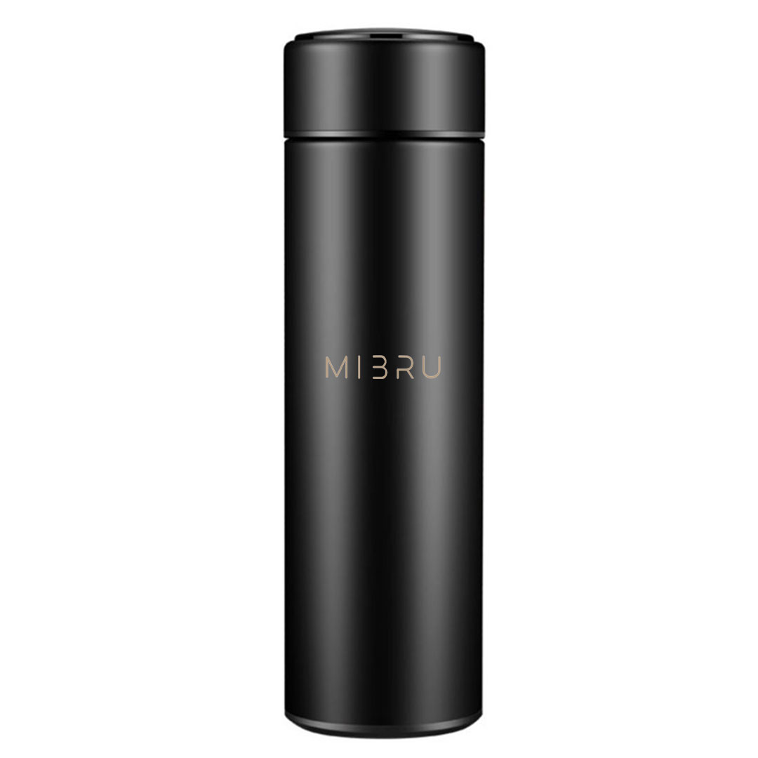 Thermos ss304 with thermometer black