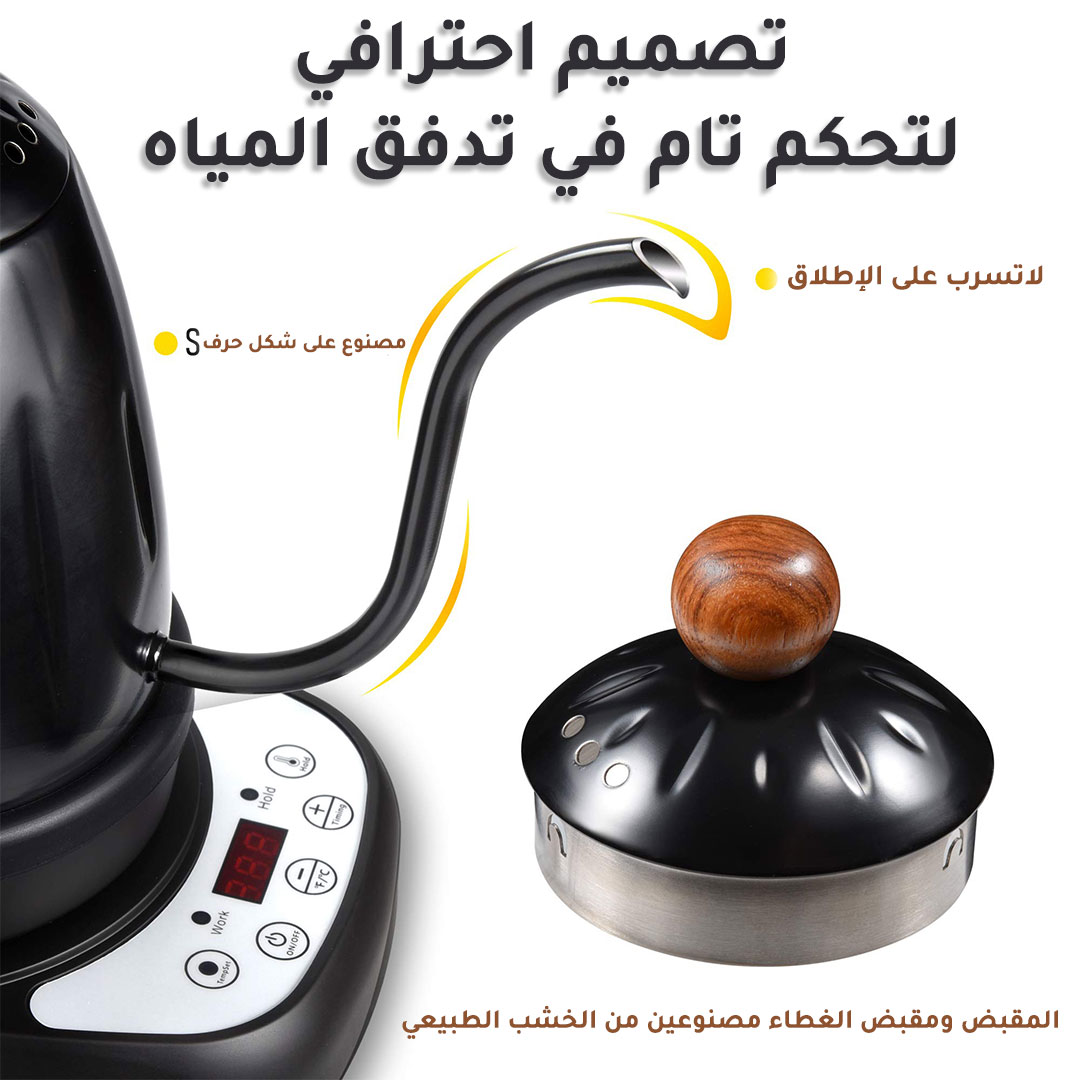 Coffee electric drip kettle diguo black