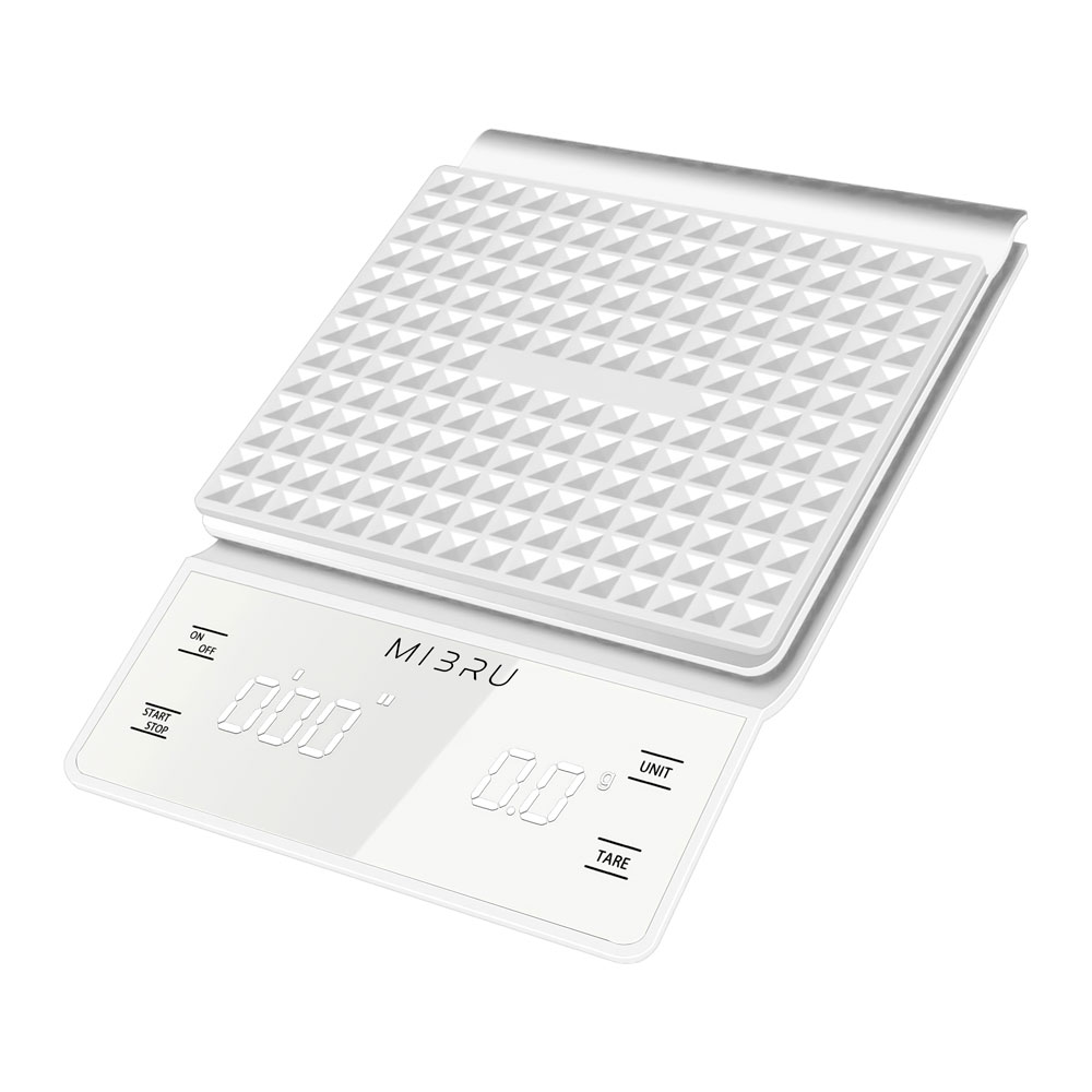 ميزان الكتروني مع موقت لتحضير القهوة لون ابيض-KR012199