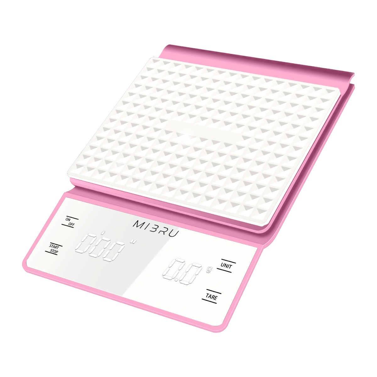 Coffee digital scale with led timer pink white